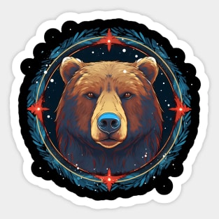 Grizzly Bear in Ornmament , Love Bears Sticker